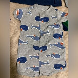 Carters Whale Print Gray and Blue Kids One Piece
